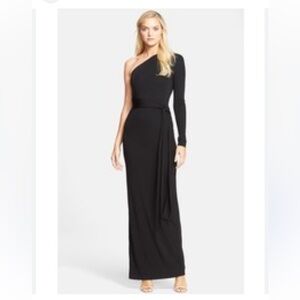NWT DVF Coco‎ Maxi Dress, One Shoulder, Black